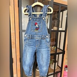 GAP Kids disney minnie mouse overalls embroidered toddler girl denim ruffles